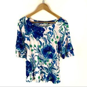 LILLY PULITZER, Floral Shirt Sz:S Bell Sleeves